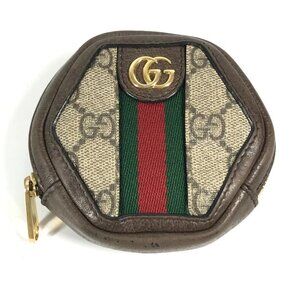 GUCCI GG Shelly line Ophidia Key Chain Wallet Coin Compartment coin purse